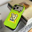 Ốp lưng iPhone Pop Art Puppy nền xanh Neon, Truyện tranh cổ điển Tương thích với iPhone17 / 16 / 15 / 14 / 13 / 12 / 11 Pro Max Plus Ốp bảo vệ họa tiết dòng di động 2 trong 1
