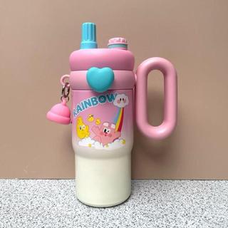Ly giữ nhiệt inox 316 1000ml có tay cầm giữ nhiệt 8-10h in hình 3D dễ thương đi học,làm