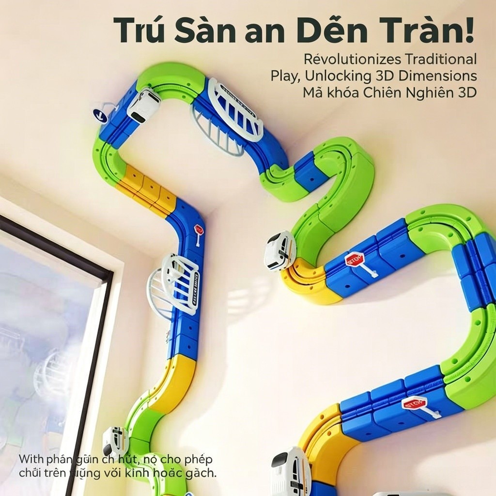 【🇻🇳Có sẵn kho】Bộ khối xây dựng theo dõi từ tính nổi DIY Bộ treo điện chống trọng lực Đường sắt Đồ chơi STEM | Đường ray xe lửa lắp ráp ma thuật 3D