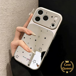 Ốp Lưng Tương Thích Cho iPhone 17 15 16 11 13 12 14 Pro Max XR X XS Max 17 Air 14 Plus Thời Trang Đơn Giản Toàn Màn Hình Ngôi Sao Màu Trơn Gương Tức Thì