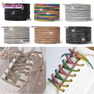 BORAGETE 1PC Kim Cương Giả ShoeLaces Phụ Kiện DIY Dây Đeo Thắt Lưng Dây Sáng