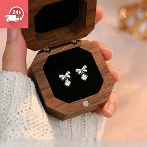 Bông tai đinh tán kim cương hình nơ trắng vàng, phong cách mới, khí chất dịu dàng, hàng trăm mẫu thiết kế có sẵn.