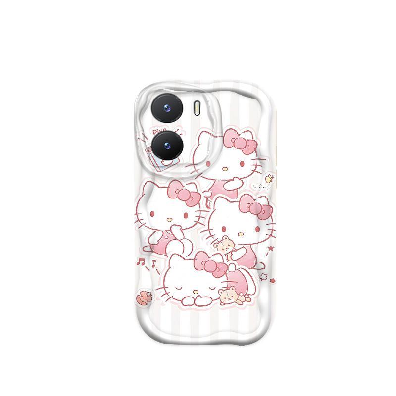 Thích hợp cho VIVO Y16 4G Y02S Điện thoại thông minh 3D TPU mềm Kitty Cat Vỏ điện thoại chống sốc