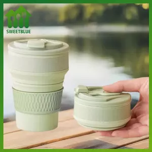 SWEET 350ml Cốc Cà Phê Du Lịch Cốc Silicon Gấp Cốc Nước BPA FREE Bình Cấp Thực Phẩm Cách Nhiệt Du Lịch Chai Cách Nhiệt n