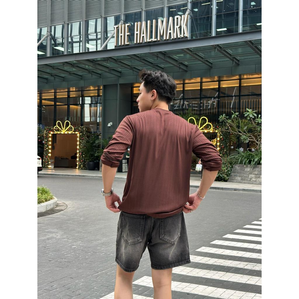 Quần Short Jean Nam DIN Thêu, Quần Xám Bạc Nam Tính Form Trên Gối Thoải Mái, Phong Cách Street Wall Cá Tính JD443