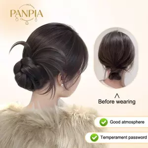 PNPIA- Kẹp Tổng Hợp Loại Nơ Tóc Bun Thanh Lịch Và Tự Nhiên Đầu Shuttleco Đuôi Ngựa Phần Mở Rộng Tóc Cho Nữ