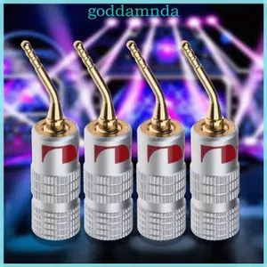 GODD 4 Phích Cắm Chuối Mạ Vàng 2 Mm Cho Loa Video Đầu Nối Cắm Đồng Nguyên Chất Đầu Nối Đầu Cắm Đồng Nguyên Chất
