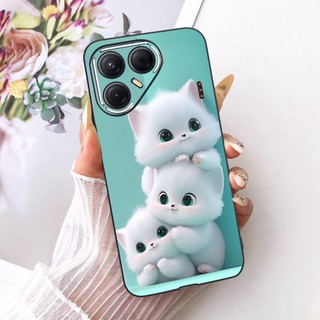 Vỏ Dễ Thương Cho Tecno Pova 7 4G LJ6 / Pova 7 5G LJ7 Ốp Lưng Hoạt Hình Mèo Lucky Pony Mềm Màu Đen TPU Vỏ Bảo Vệ Silicon Vỏ Điện Thoại