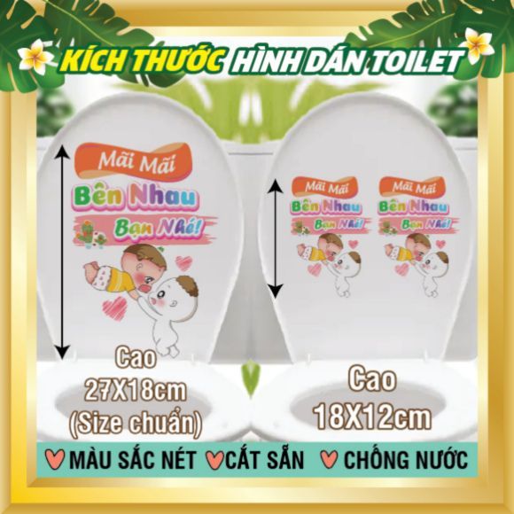 Miếng dán decal dán Toilet, dán trong phòng nhà vệ sinh, dán nắp bồn cầu chống nước, không bay màu