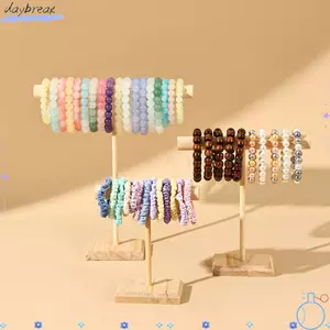 Giá đỡ trưng bày trang sức DAYBREAK, Giá đỡ vòng cổ bằng gỗ nguyên khối T-Bar, Dây đeo tóc để bàn đơn giản Giá lưu trữ vòng tay Trang sức Giá lưu trữ tại nhà