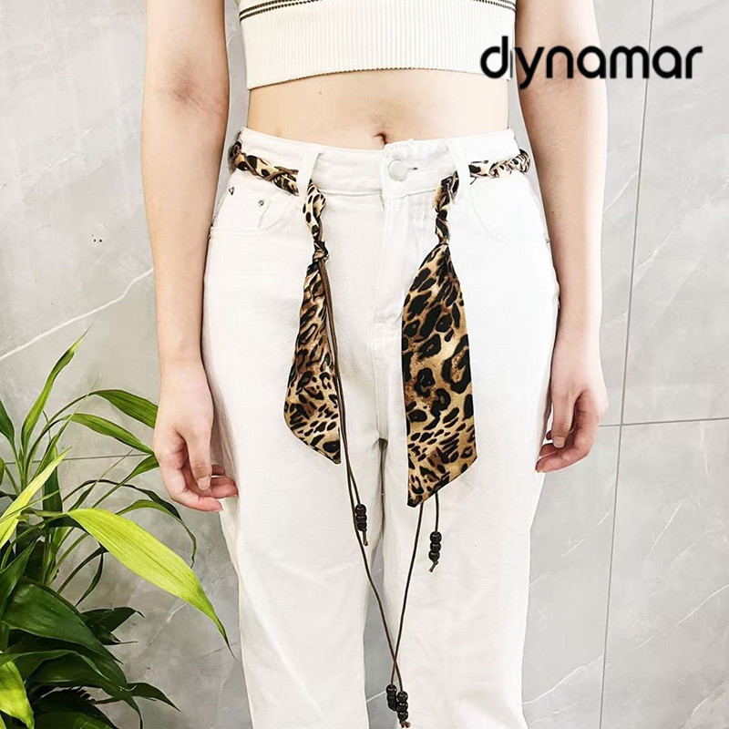 【dynamar】Thắt lưng nữ vải lụa phong cách như khăn lụa phối tua rua đính hạt phù hợp quần Jean và váy nữ