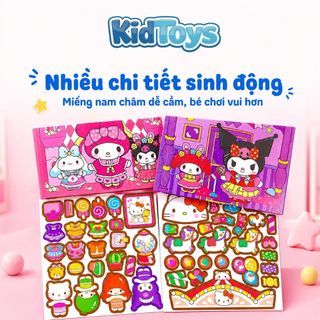 Sách Nam Châm Thay Trang Phục Sanrio 18cm Kidtoys - Kuromi, Cinnamoroll, Melody, Hello Kitty Cho Bé