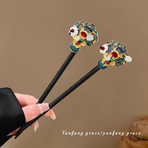 WHX-Cloisonne Kẹp Tóc Vỏ Cổ Kẹp Tóc Sườn Xám Bước Lắc Kẹp Tóc Cuộn Dây Cổ Điển Kẹp Tóc Quà Tặng