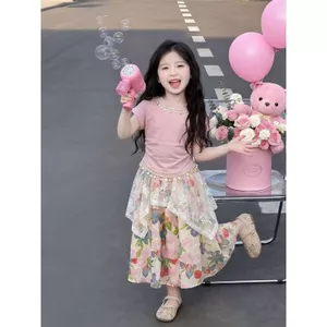 Bộ đồ mùa hè cho bé gái Phong cách mới Thời trang Tay ngắn + Váy