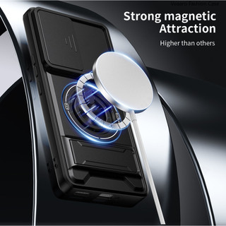 Mới Trượt Ống Kính Funda Cho Honor 200 Pro 5G Ốp Lưng Xoay Vòng Từ Tính Cho Honor 200 5G Ốp Lưng Có Thể Gập Lại Chân Đế Giáp Capa Vỏ