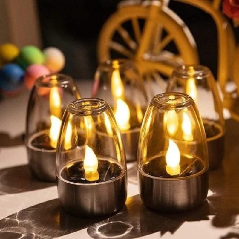 Đèn Nến LED Năng Lượng Mặt Trời, Chống Nước IP54, Tự Động Bật Khi Trời Tối, 0 Tiền điện, Phù Hợp Cho Tiệc Tùng, Nhà Hàng