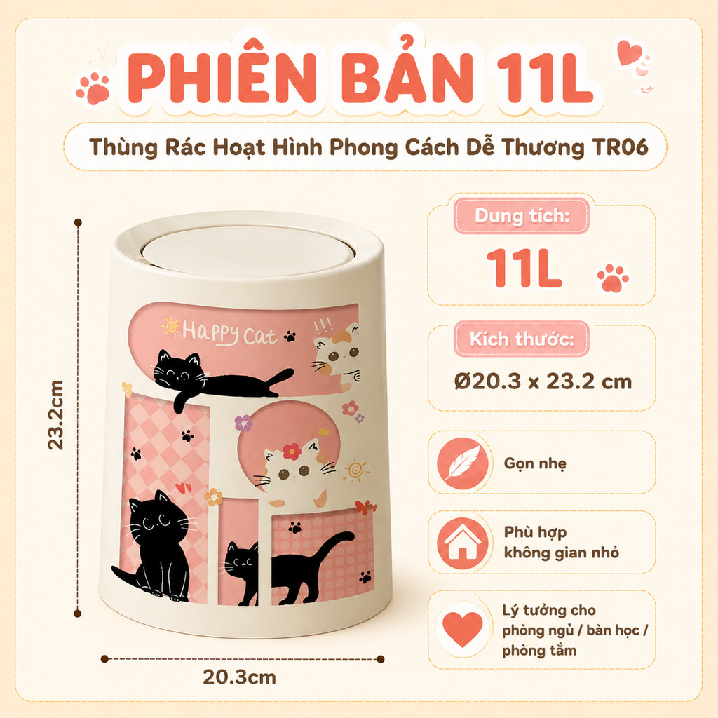 𝐂𝐌𝐀𝐑𝐓.𝐆𝐢𝐚 𝐝𝐮̣𝐧𝐠 Thùng Rác Hoạt Hình Phong Cách Dễ Thương TR06 | BigBuy360 - bigbuy360.vn