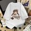 （Giao hàng 24h）Angela Áo thun cotton nguyên chất với họa tiết cổ điển style Mỹ