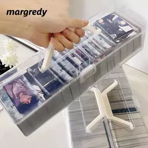 Hộp lưu trữ thẻ trò chơi MARGREDY, Hộp lưu trữ thẻ giao dịch ngôi sao bóng đá chống bụi trong suốt, Hộp đựng thẻ trò chơi bằng nhựa đa năng dung lượng lớn di động
