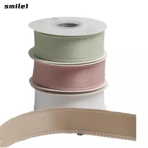 SMILE 10 Yard Nơ Tóc Ruy Băng, Ruy Băng Ren Vồng Viền Viền Viền DIY, Chiều Dài 10 Mét Màu Đơn Chiều Rộng 25MM Thủ Công Ruy Băng Trang Trí Giáng Sinh