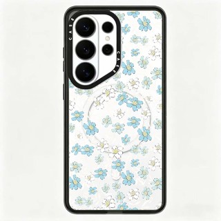 Ốp lưng Phone Case For cứng hình hoa xanh Acrylic màu hồng từ tính cho Samsung Galaxy S26 25 24 23 22 UItra S26 25 24 Plus Vỏ bảo vệ chống sốc