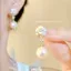 {Creamy Camellia} Hương Thơm Nhỏ Nhẹ Nhàng Hoa Ngọc Trai Tua Rua Không Xuyên Tai Muỗi Cuộn Dây Khay Kẹp Tai Pháp Bông Tai Nữ