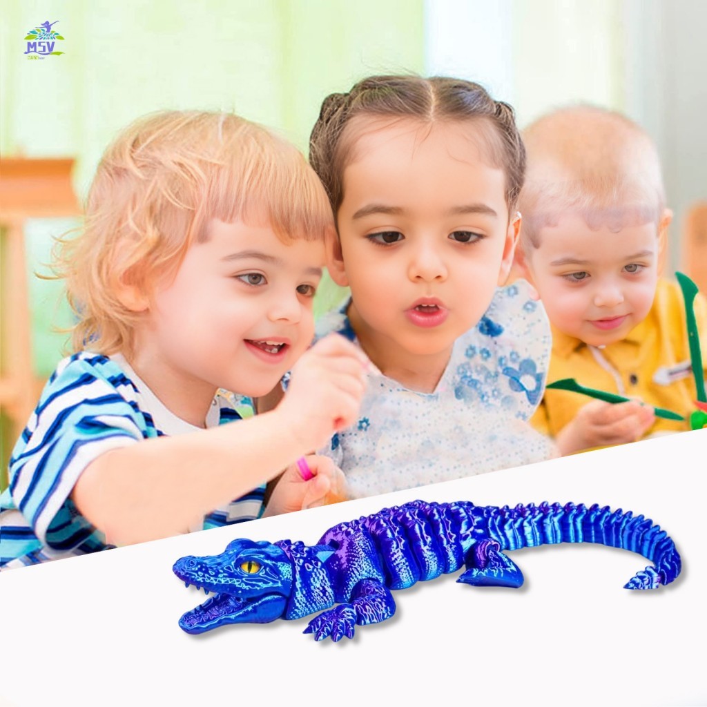 Đồ chơi cá sấu khớp nối in 3D - Trang trí bàn làm việc bò sát linh hoạt cho văn phòng tại nhà