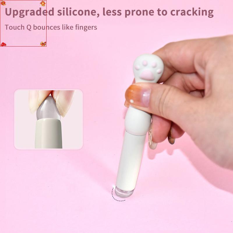 [Loveshoping1] Bàn chải trang điểm môi silicon có nắp, đầu vát, dùng che khuyết điểm, đầu cọ hình chân mèo