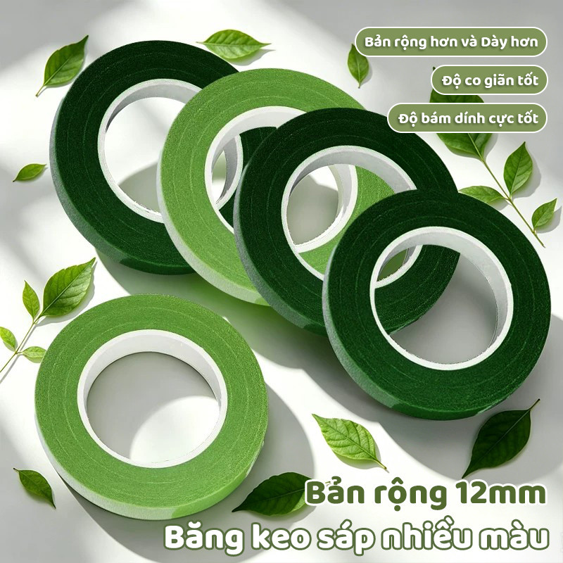 Băng Dính Sáp Xanh Đậm DIY Làm Thủ Công Quấn Cành Hoa - 3/6 Cuộn Băng Keo Keo Bọc Thân Cây Cảnh Đẹp