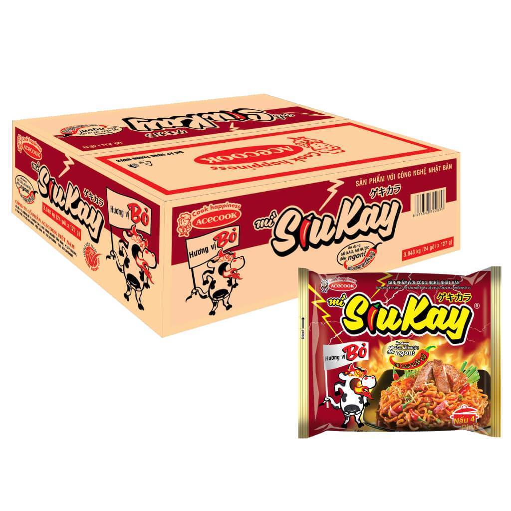 Thùng 24 gói mì bò SiuKay 127g _ Nhân Phúc Khánh