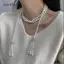 AqToCna Ngọc Trai Giả Hàn Quốc Hai Lớp Choker Mặt Dây Chuyền Thời Trang sel Nelace Nữ Gợi Cảm Trước Ngực Cơ Thể Trang Sức AqToCna