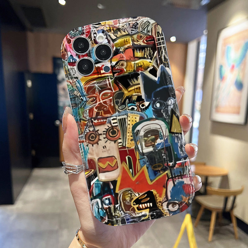 Ốp Lưng Cho Redmi Note 14 13 12 11 10 8 13T 14T 15T Pro A5 A3 A2 A1 14C 13C 12C 11A 10C 9A 9C Poco C75 C65 C61 C55 C31 Kem gợn Sóng Cong Edge Motif Mặt Ngộ nghĩnh NYK142