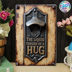 CIFbuy Kim Loại Tín Hiệu Trang Trí Tường Bia Cổ Điển Mảng Bám Có Dụng Cụ Mở Chai Cho Người Hang Pub Bar Quà Tặng 8x12in