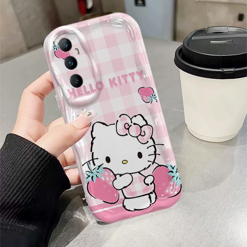 Vỏ Silicon Hoạt Hình Cho Realme C65 Bảo Vệ 3D Vỏ Điện Thoại Mềm TPU Kitty Sinh Viên Chống Sốc Ốp Lưng