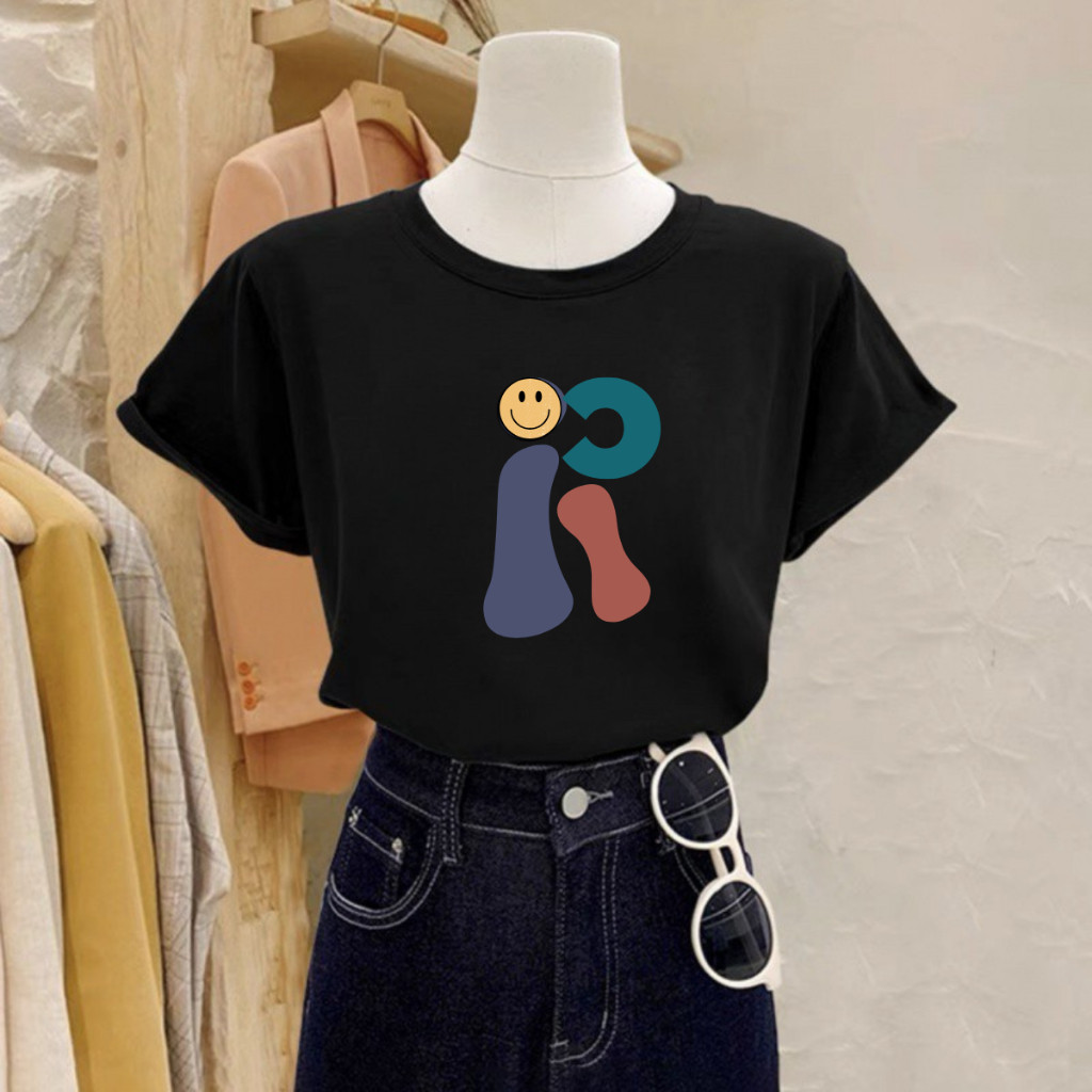 （Giao hàng 24h）Angela Áo phông nữ dáng vừa nhiều mẫu - chất liệu thun cotton co giãn 4 chiều thoáng mát NA01 in hình