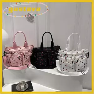 Túi đeo chéo GUSTAVA, Túi Tote công suất lớn in hình anh đào, Túi mua sắm có dây đeo có thể điều chỉnh chống nước nhiều túi