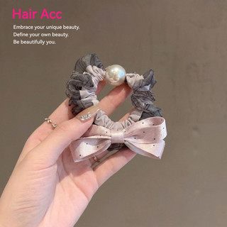 Phong Cách Hàn Quốc Chấm Bi Satin Nơ Scrunchy Dây Buộc Tóc Cao Cấp Nhẹ Nhàng Cô Gái Trái Tim Đi Lại Tất Cả Trận Đấu Đầu Dây Cao Su