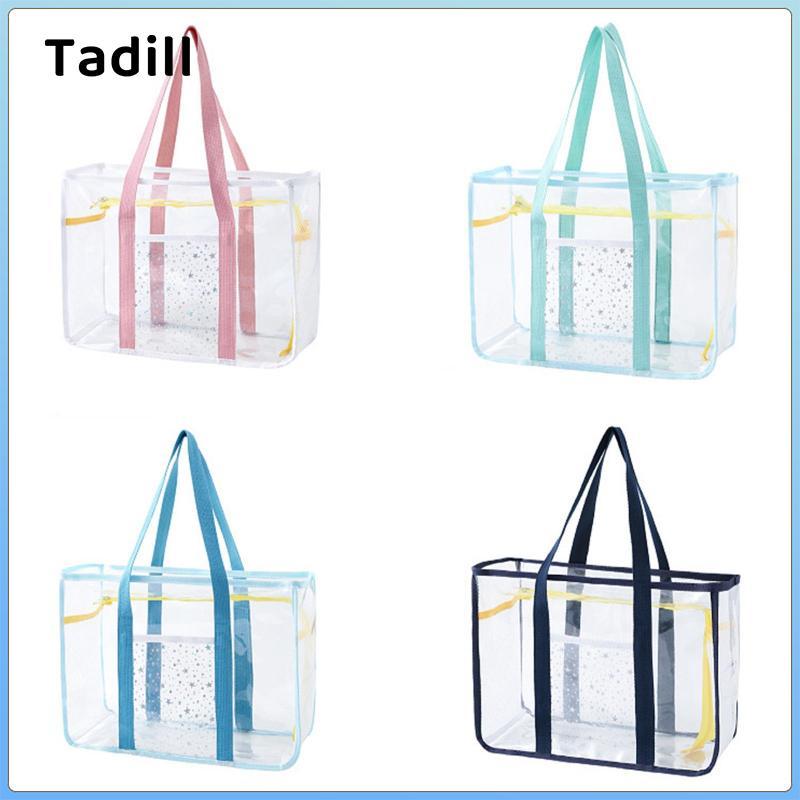 Túi đeo vai trong suốt dành cho nữ, Túi xách PVC, Túi Tote có dây kéo, Chất liệu chống thấm nước, Dung tích lớn để làm việc, mua sắm, đi biển, du lịch