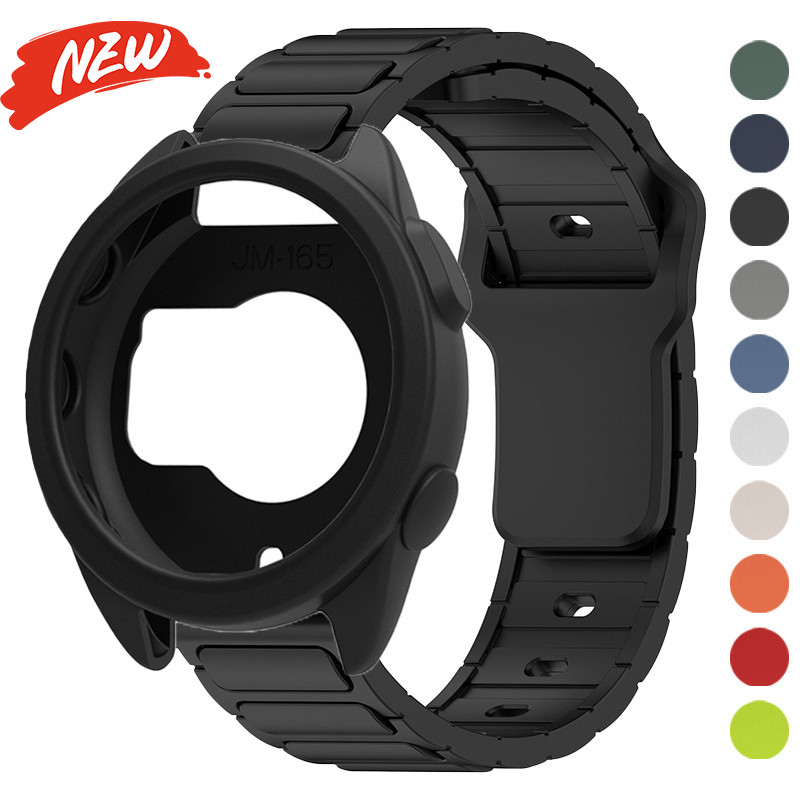 Ốp Lưng Silicon + Dây Đeo Cho Garmin Forerunner 165 Dây Cao Su Thể Thao Mềm Vòng Tay Bảo Vệ ốp Lưng