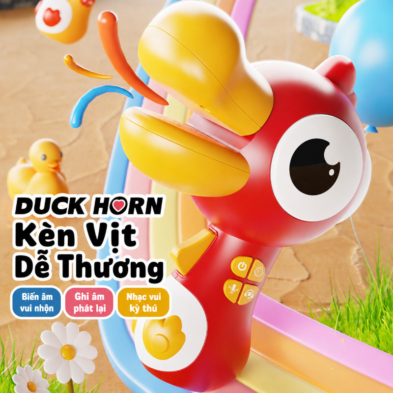 【SKISOPGO】Đồ chơi loa kèn vịt Duck Horn đa năng,ghi âm đổi giọng phát nhạc,chất liệu ABS cao cấp