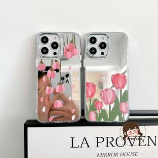 Tranh Sơn Dầu Hoa Tulip Mạ Gương Ốp Lưng Điện Thoại Xiaomi 12 Lite 12X 12S Pro 4G 12T Pro Mi 11 Lite 11T Pro 10T Pro Civi 5 4 Pro 3 2 1S 5G 4G Vỏ Mềm Tươi