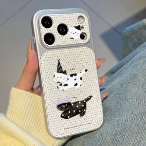 Ốp lưng iPhone họa tiết da mạ họa tiết mèo iP 17 16 15 14 13 12 11 Pro Max Plus Max