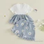 Bộ áo và quần Short ngắn tay in hoa cho bé gái 6M-4Y