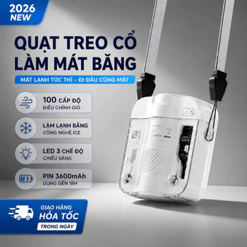 Quạt Treo Cổ Quạt Làm Mát Treo Cổ Quạt Điều Hòa Cá Nhân Quạt Đeo Cổ Mini Pin 3600mAh Cho Du Lịch Dã Ngoại