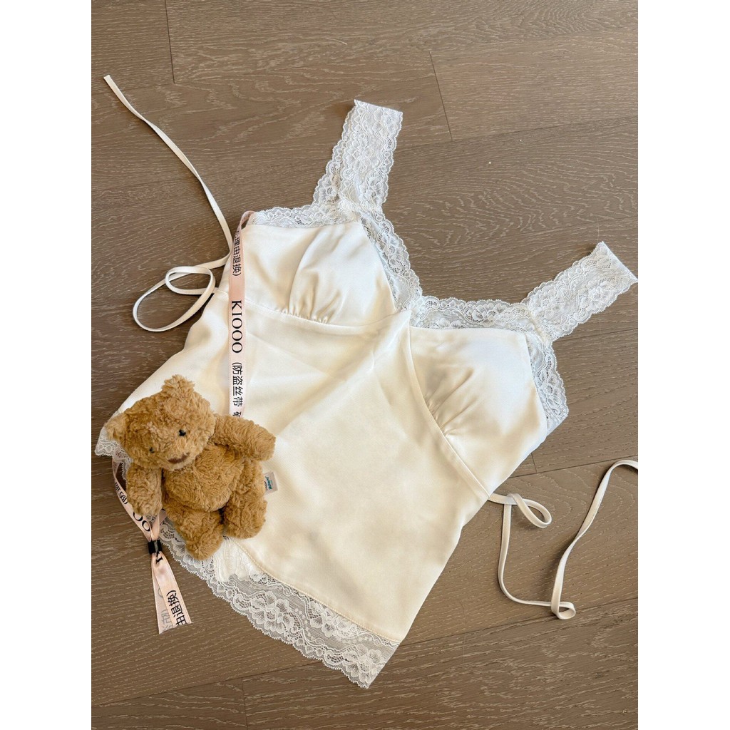 Đi kèm với Ngực Pad Bộ Đồ Ngủ Nữ Thoáng Mát Bên Trong Phong Cách Pháp Sling Satin Set Hàn Quốc Cao Cấp Pure Desire Home Có Thể Mặc Ngoài Quần Dài Nữ Tính Hẹn Hò Thoải Mái Mặc Mùa Hè Lười Ôm Hơn Nhìn Lụa Cảm Giác Một Mảnh