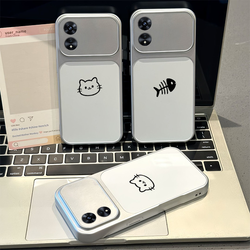 Ốp Lưng PBZZ Cho OPPO Reno 8t a18 a38 4g a78 a58 a98 8t a60 a17 a17k 5G Vỏ Điện Thoại Lo Âu Vỏ Mềm Chống Sốc Thiết Kế Mới Thẩm Mỹ Cặp Đôi Mèo Hoạt Hình Dễ Thương DSCYGT1