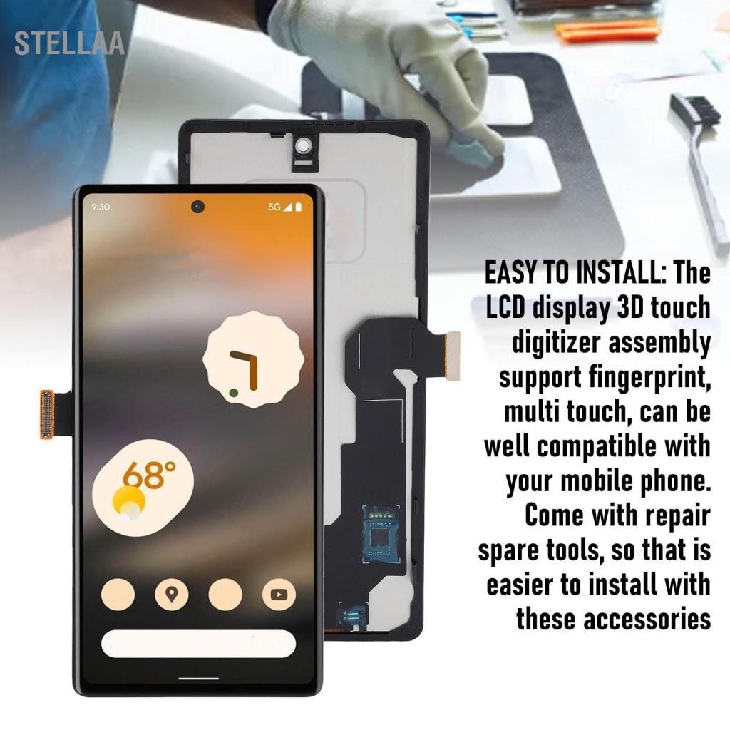 Stellaa Stellaa LICAEVEY Màn Hình Thay Thế Cho Pixel 6A GX7AS GB62Z G1AZG GB17L Màn Hình LCD 6.10 Inch Cảm Ứng Bộ Số Hóa Sửa Chữa Một Phần Với dụng Cụ