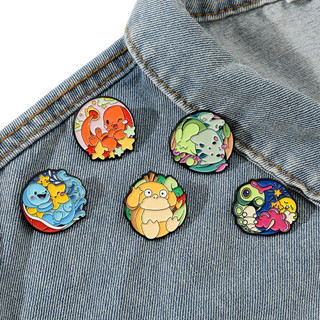 5 Cái / bộ Dễ Thương Sáng Tạo Pokemon Psyduck Kim Loại Trâm Pin Cho Ba Lô Quần Áo