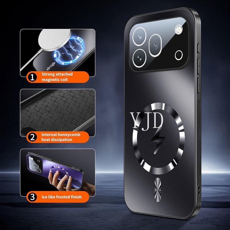 Ốp Cho Honor 600 Pro Chi Tiết Nâng Cấp Làm Mát Cảm Giác Mờ Vòng Từ Tính Tổ Ong Tản Nhiệt Chống Rơi Vỏ Điện Thoại