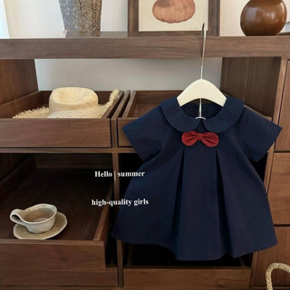 Phong Cách Nhật Bản Preppy Phong Cách Bé Gái jk Nơ Dễ Thương Đồng Phục Tay Ngắn Công Chúa Váy Cô Gái Búp Bê Cổ Đầm